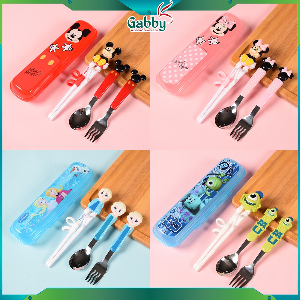 BỘ MUỖNG ĐŨA NĨA DISNEY INOX304 (Hình Mickey/ Minnie/ McQueen/ Elsa/ Mike/ Sulley/ Stitch)