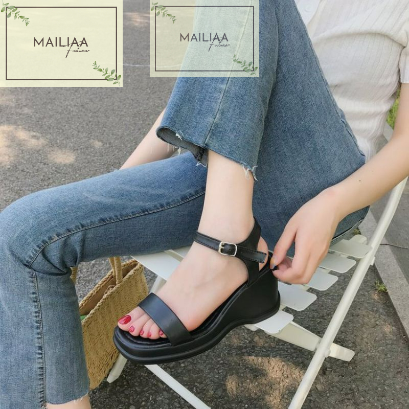 Sandal nữ đế xuồng 7 phân MAILIAA quai ngang đi chơi, đi tiệc cưới