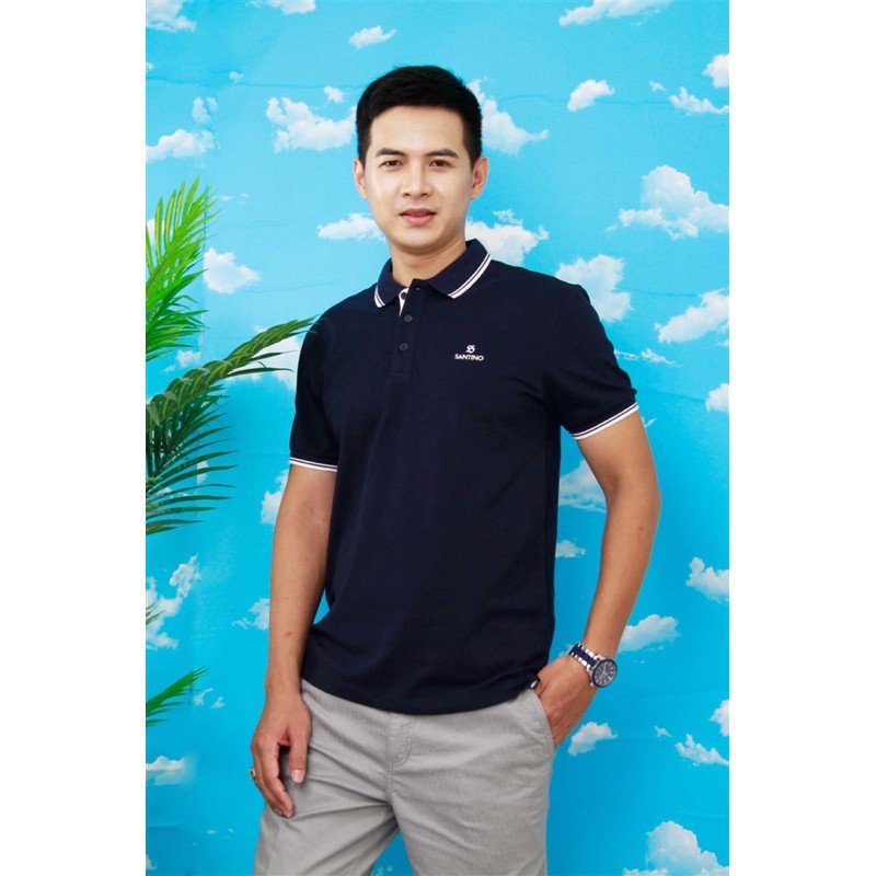 Áo polo nam ngắn tay có cổ SANTINO chất cotton co giãn thoải mái, dáng xuông nhẹ thoải mái TRP445B112 | BigBuy360 - bigbuy360.vn