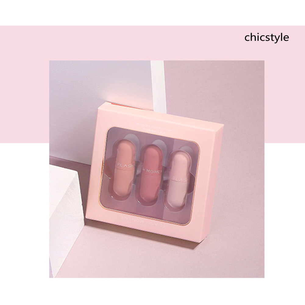 (Hàng Mới Về) Set 3 Son Kem Lì Mịn Mượt Như Nhung Lâu Trôi Thiết Kế Hình Viên Thuốc Mini | BigBuy360 - bigbuy360.vn