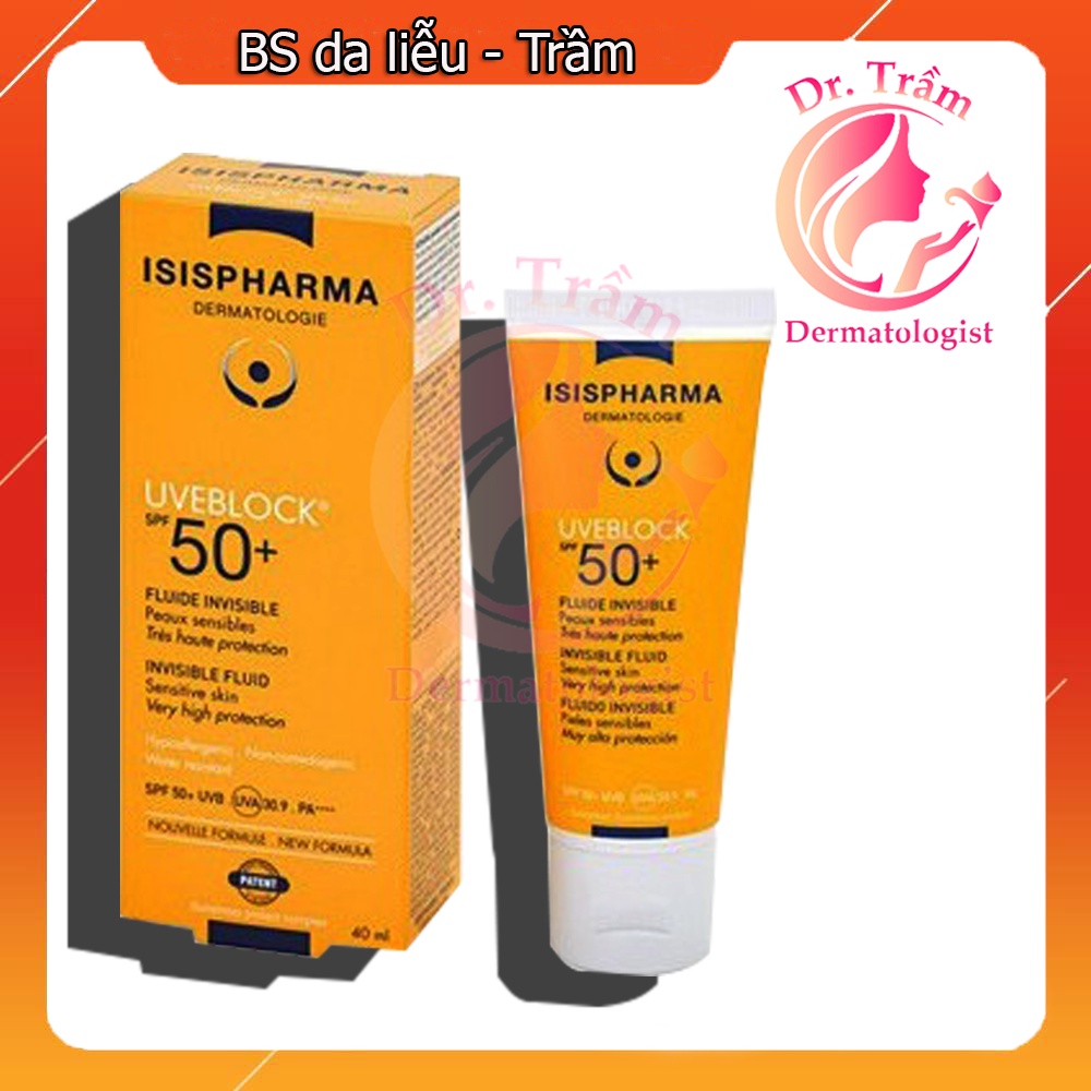 Kem Chống Nắng Cho Da Nhạy Cảm ISIS PHARMA UVEBLOCK SPF 50+ INVISIBLE FLUID 40ml