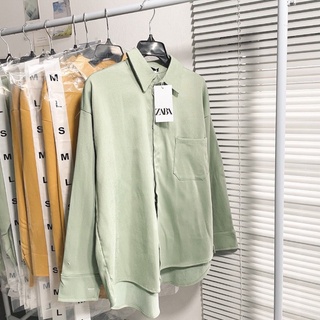 (Hàng sẵn) Áo Sơ Mi Nhung Gân Oversize 2 Màu - BB86