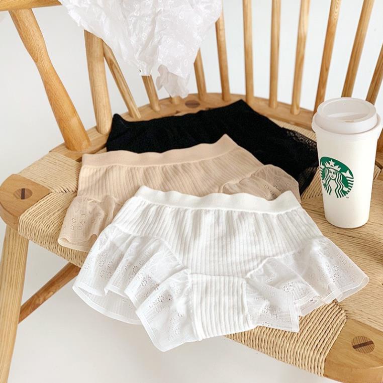 Quần Đùi Mặc váy Cotton Tăm Viền Ren Siêu Hot Siêu Xinh  A56
