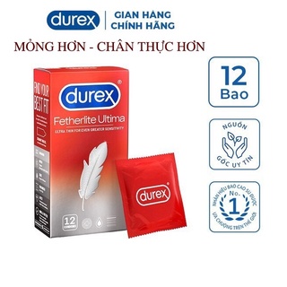[Che Tên SP] Bao Cao Su Durex Fetherlite Ultima Hộp 12 Cái, Size 52mm, BCS Siêu Mỏng