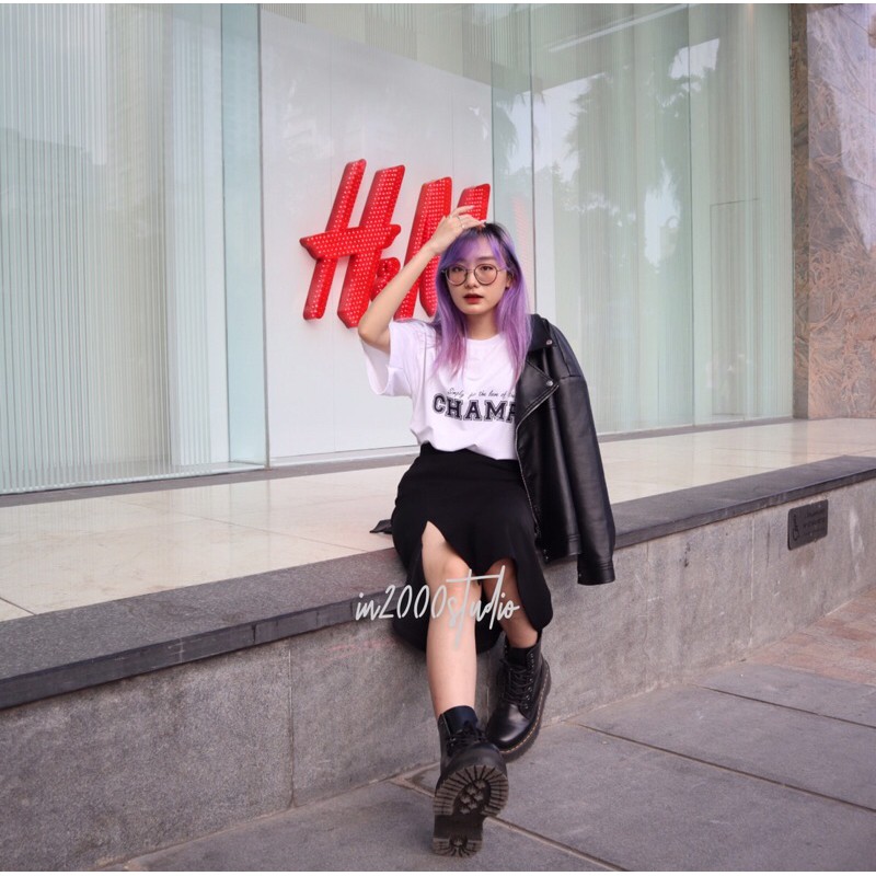 [SIZE S-M] Chân váy midi đen xẻ tà tôn dáng style ulzzang hàng sẵn | BigBuy360 - bigbuy360.vn