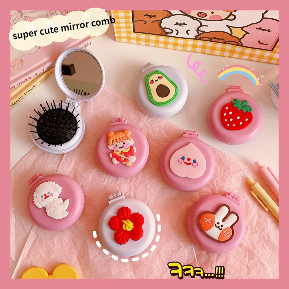 Gương trang điểm mini hình hoạt hình dễ thương phong cách Hàn Quốc