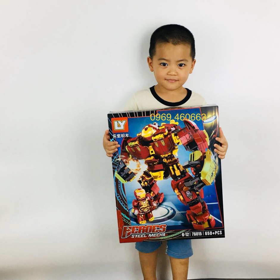 Đồ chơi Xếp hình LEGO Super Heroes LY 76026 Lắp ráp Mô hình Bộ Giáp Sắt Siêu hạng Hulkbuster 1450+pcs