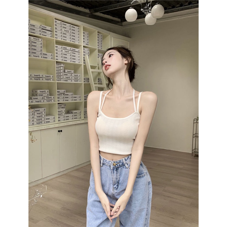 Áo Dệt Kim Hai Dây Thời Trang Cá Tính Cho Nữ