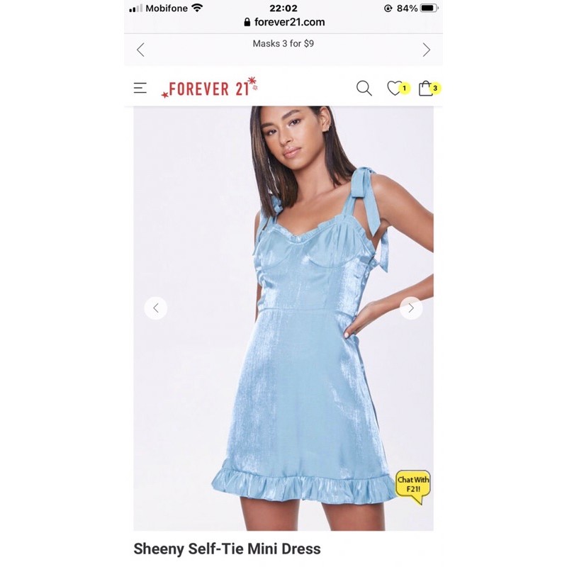 Đầm hai dây cột nơ F21 VNXK