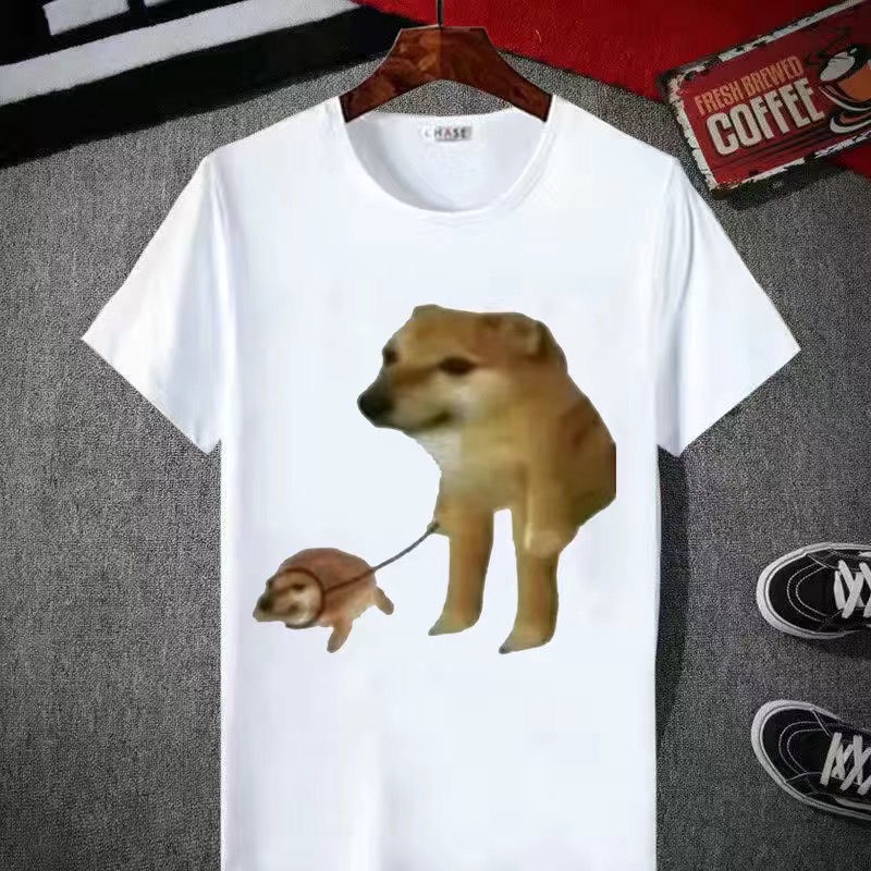 Áo Thun Ngắn Tay In Hình Chó Shiba Inu Cheems 2022 Thời Trang Unisex Galaxy