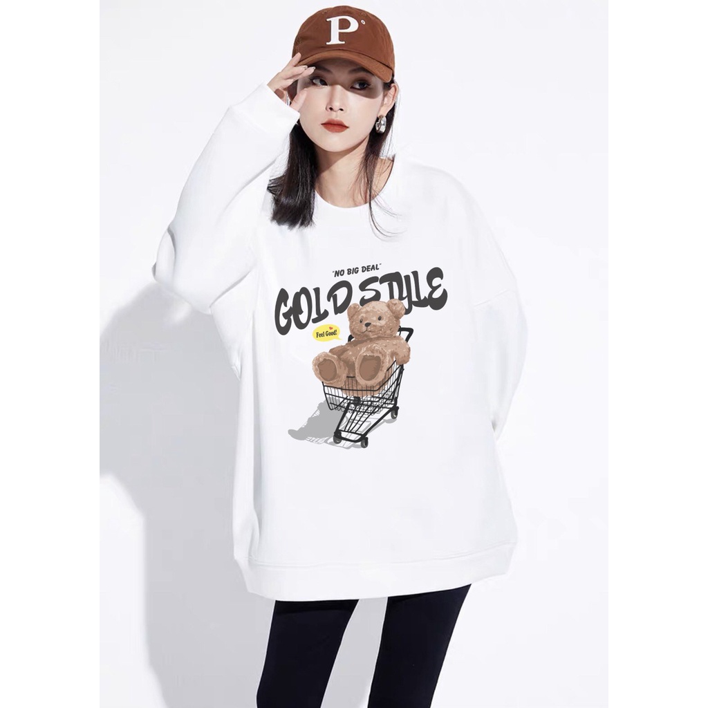 Áo Nỉ Sweater Nam Nữ Gold Style Hot trend, Form RỘNG CHUẨN Xu Hướng, áo Tay dài nỉ bông Cao Cấp Unisex. KKIM Shop