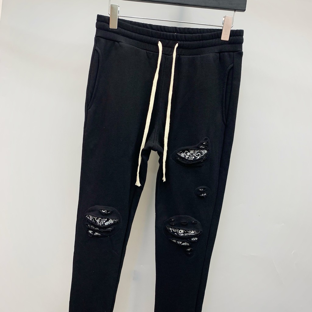 Quần Jogger AMR rách gối vá wash NV MLN TBT SIZE S-M-L