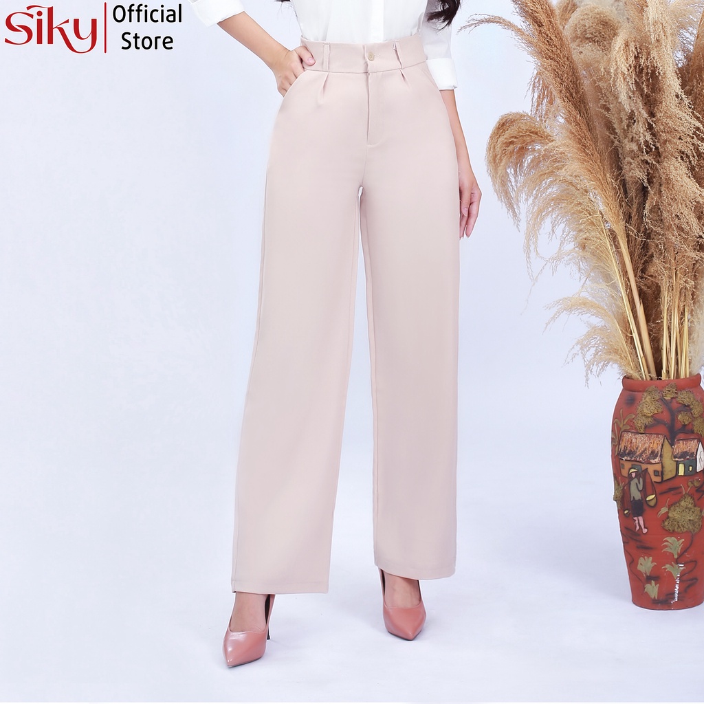 Quần ống rộng công sở SIKY culottes ống suông dài 100cm