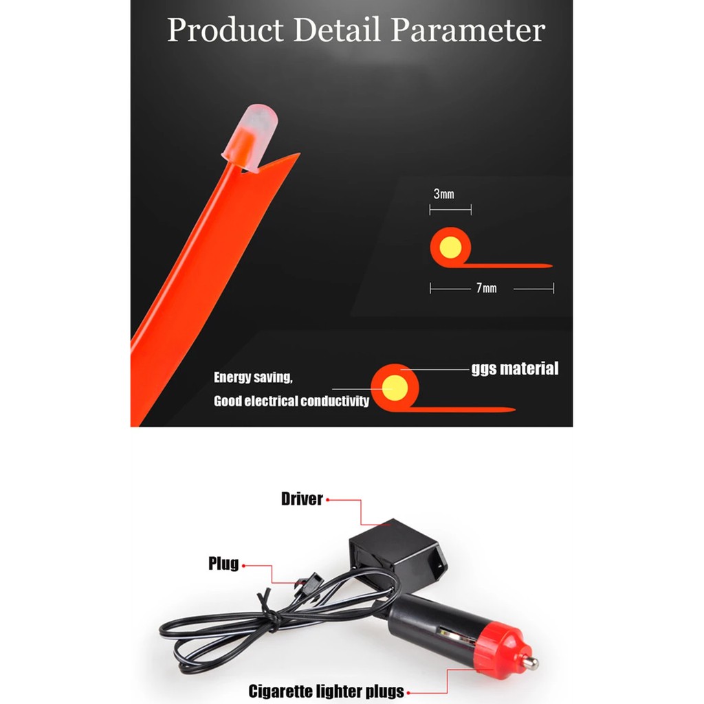 Dây Đèn Neon EL 5M Trang Trí Xe Hơi | BigBuy360 - bigbuy360.vn