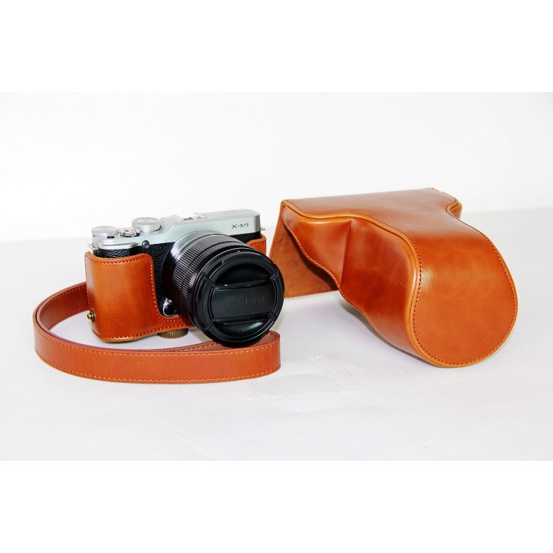 Bao Da Pu Bảo Vệ Máy Ảnh FujiFilm Fuji XA3 X-A3 Với Ống Kính 16-50mm