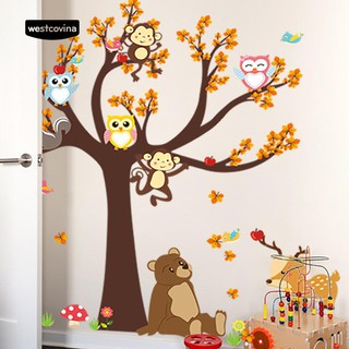 Miếng dán tường hình con sóc và cây