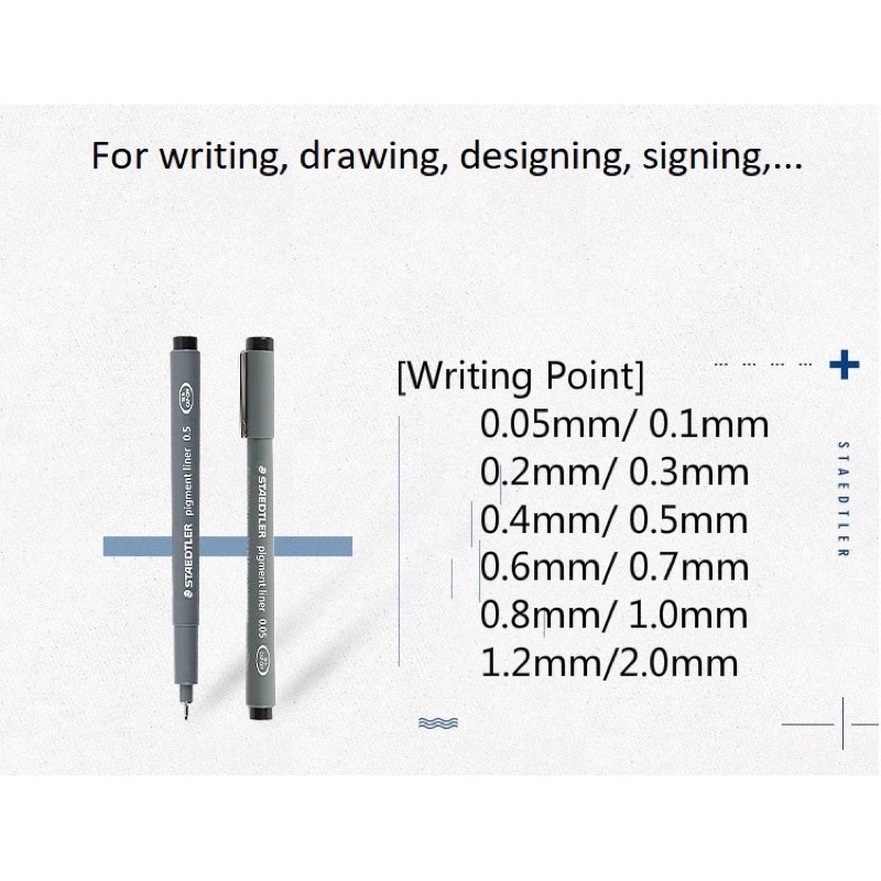 Bút lông kim dạ kim đi nét kỹ thuật Staedtler Đức mực ĐEN.