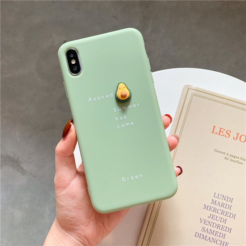 Ốp lưng iPhone Hình Trái Cây Nổi 3D Cam Bơ Đào Cute Chất Lì TPU Mềm IP6 6plus 7plus 8plus x xs max 11 pro max