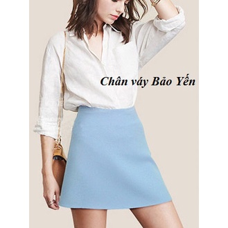 Chân váy chữ A ngắn màu xanh nơ xinh xắn( sẵn size) - M30A