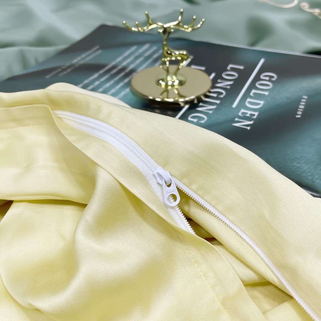 Bộ Chăn Ga Gối Lụa Tencel Cao Cấp Sang Xịn Mịn Mát Gồm Chăn Drap Gối Sét 4 Món - Nhập Khẩu Chính Hãng