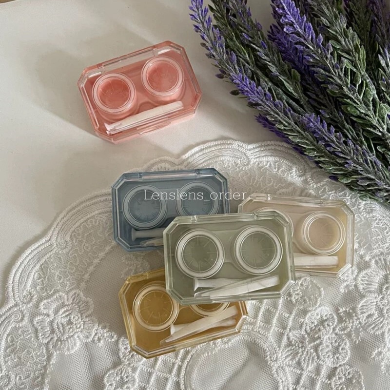 Khay Dụng Cụ Hộp Đựng Kính Áp Tròng Basic 5 Màu Không Xoáy Nắp Chống Rò Rỉ