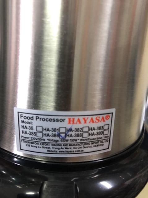 Máy xay thịt hayasa inox 304 HA-386