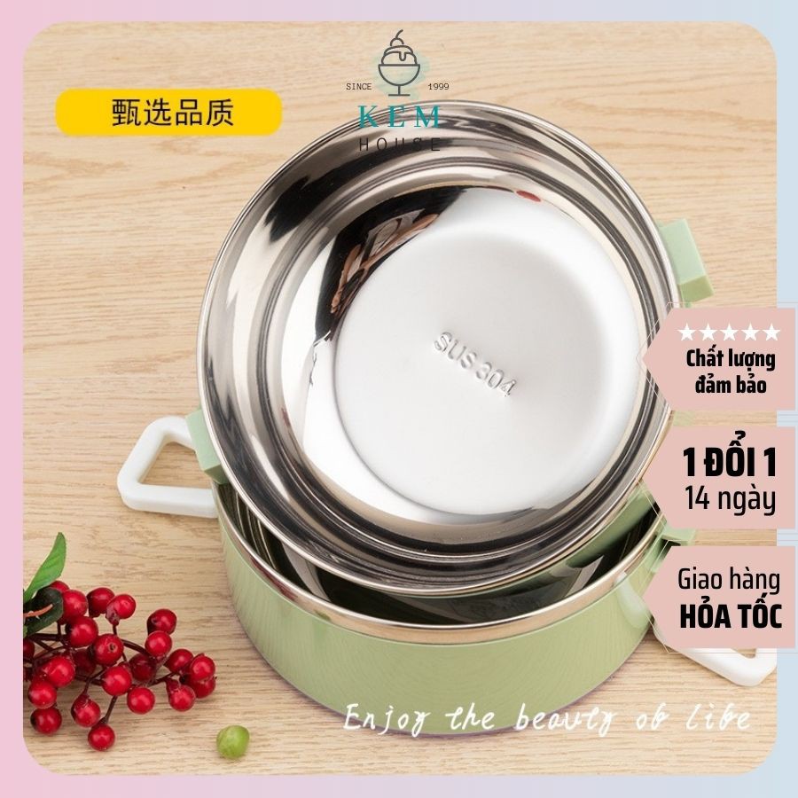 Hộp Đựng Cơm Cặp Lồng Cơm Giữ Nhiệt Lúa Mạch Ruột Inox Chất Lượng Số 1