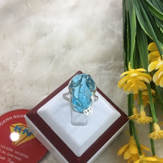 Nhẫn bạc hồ ly xanh nước biển