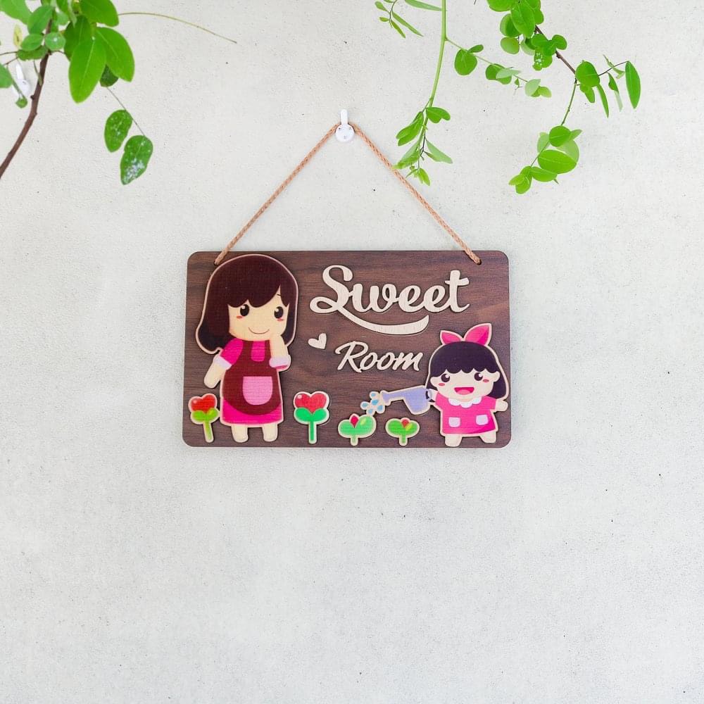 Bảng gỗ treo tường, trang trí nhà cửa treo cửa phòng bé con yêu baby room mom dad