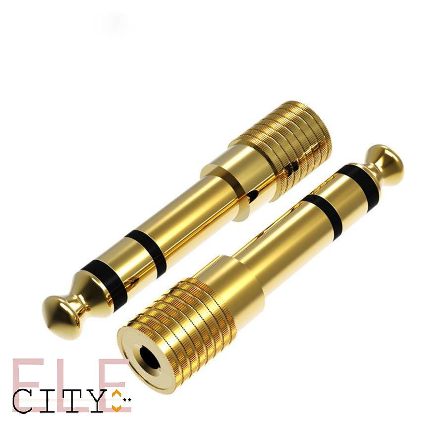 Set 5 Giắc Cắm Âm Thanh Mạ Vàng 107ele 6.35mm 1 / 4 Inch Jack Sang 3.5mm Male