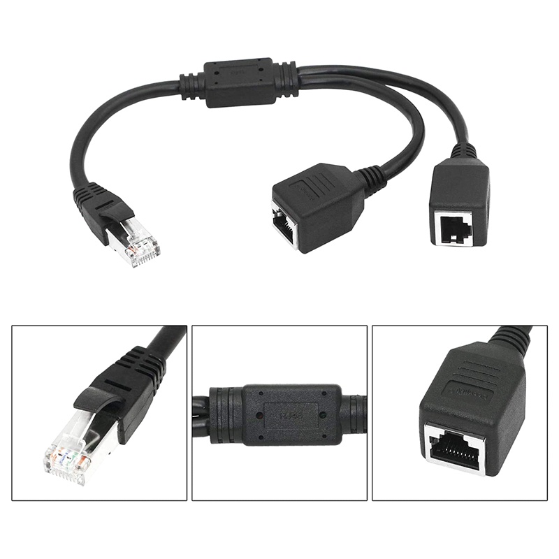 Dây Cáp Chia Cổng Mạng LAN RJ45 1 Male Sang 2 Female Cho Super Cat5 Cat6 Cat7 LAN Ethernet