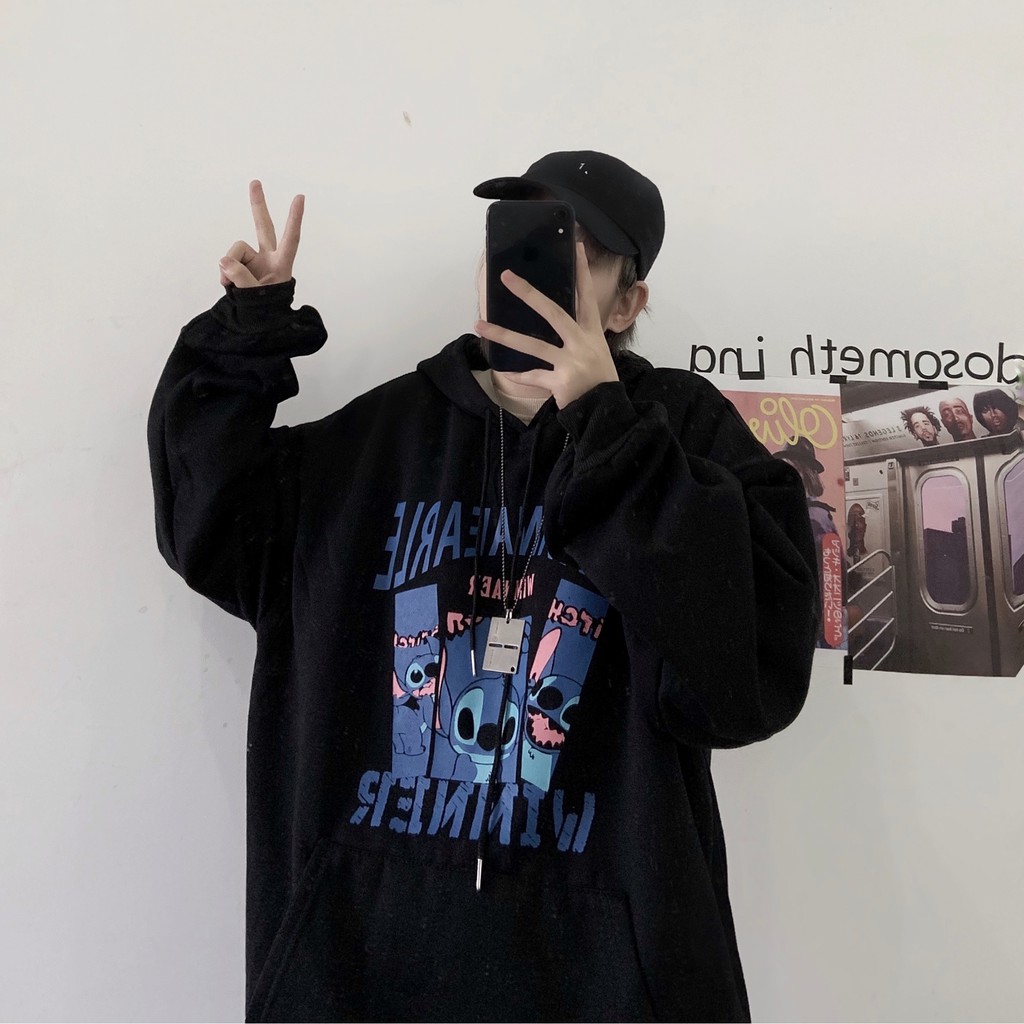 Áo hoodie nỉ bông form rộng phong cách Unisex HD07