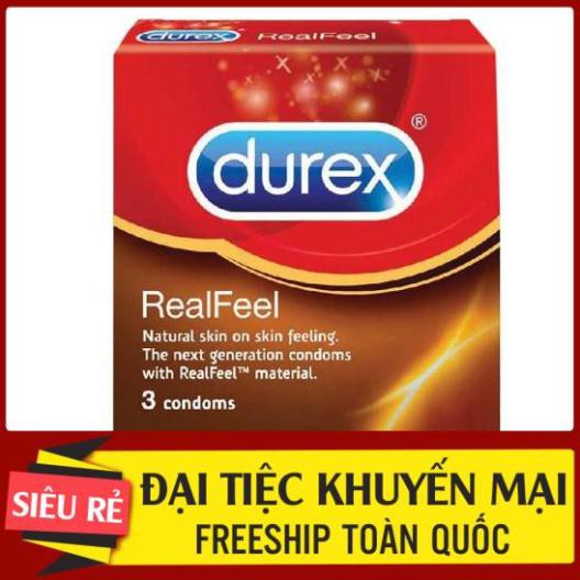 [Hàng Hot] Bao cao su Durex Real Feel 3 bao