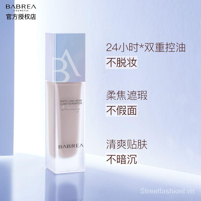 Kem nền BABREA dạng lỏng lâu trôi kiềm dầu dưỡng ẩm che khuyết điểm màu sắc chính hãng 4o1d | BigBuy360 - bigbuy360.vn