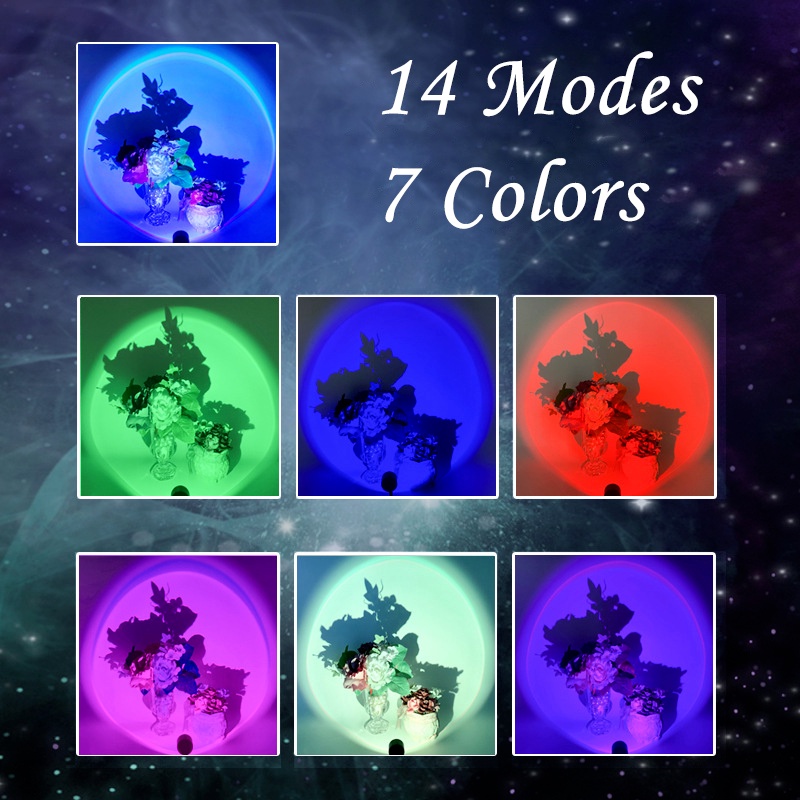 [Đèn hoàng hôn 7màu] Có decal chuyển đổi màu hoàng hôn, mặt trời, cầu vồng ảo diệu, chụp ảnh sống ảo, 𝗦𝗜𝗘̂𝗨 𝗛𝗢́𝗧 𝗧𝗜𝗞𝗧𝗢𝗞