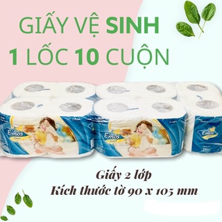 Giấy vệ sinh emos classic 1 lốc 10 cuộn mềm hơn dai hơn