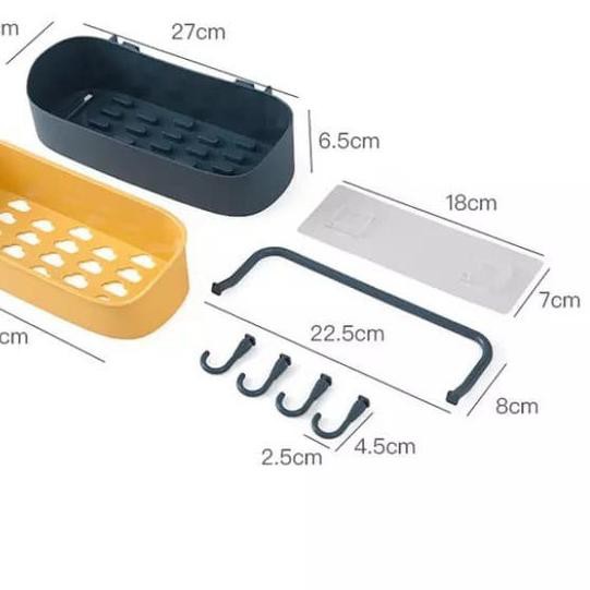 Kệ Đựng Đồ Dùng Gắn Tường Hình Vuông Đa Năng Tiện Dụng Cho Nhà Bếp / Nhà Tắm