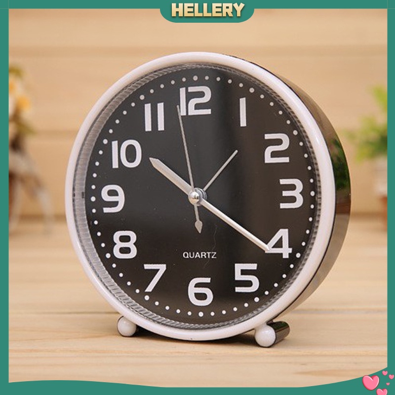 [HELLERY]5 Inch Portable Small Silent Alarm Clock Quartz Movement with Night Light 01