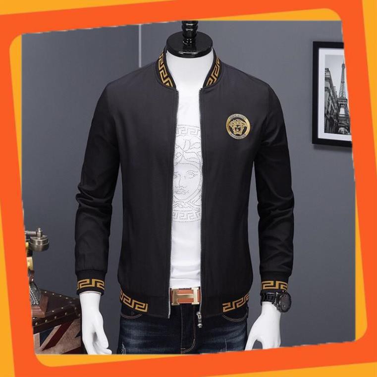 KHO QUẢNG CHÂU RẺ ĐẸP áo khoác nam in viền áo versace logo thêu quảng châu