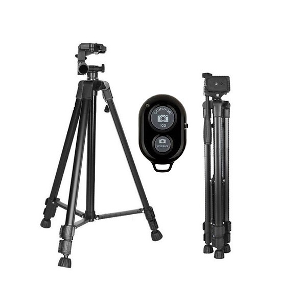 Chân giá đỡ máy ảnh Tripod 3366 cao 145cm có tay cầm quay phim chuyên vlog