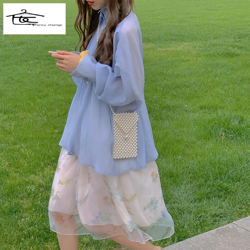 Hàng Có Sẵn Bán Chạy~Áo Sơ Mi Chiffon Bằng Lụa Băng Mỏng Phong Cách Cổ Tích Thời Trang Mùa Hè Dễ Phối Đồ Dành Cho Nữ 2022