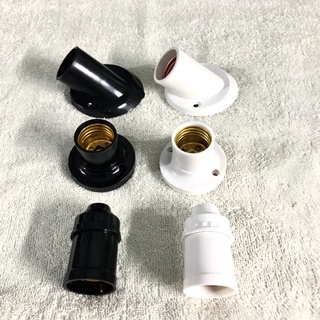Đuôi đèn xoáy E27 treo, thẳng, vát, xéo đen, trắng chất lượng