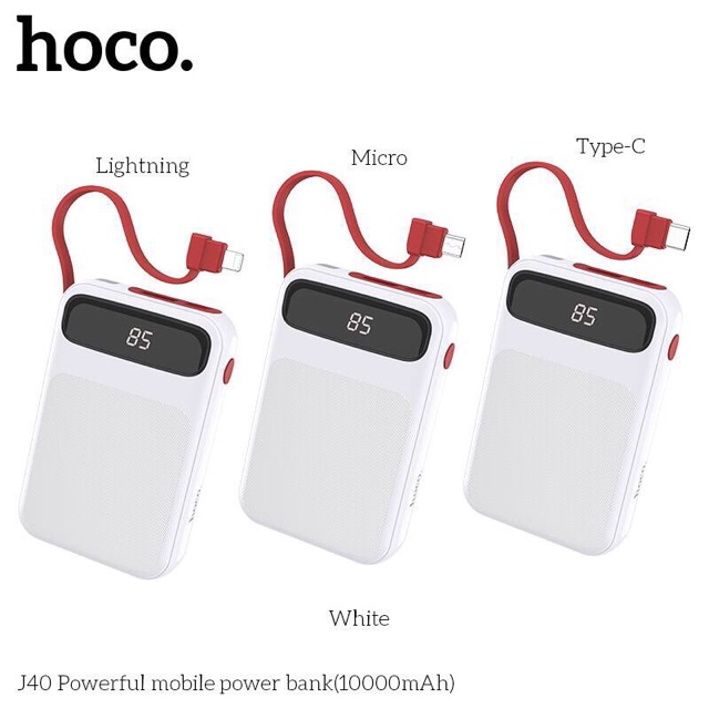 Pin sạc dự phòng 10000mah hoco j40 kiêm dây sạc