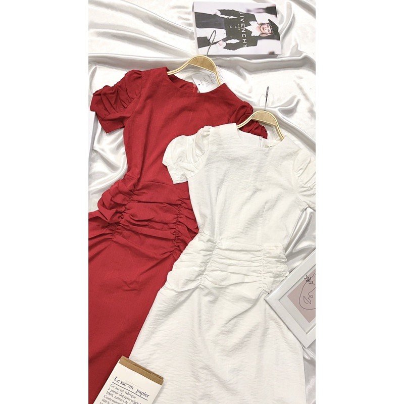 [Mã SKAMA06 giảm 8% tối đa 50K đơn 250K] VNU89 - VÁY XOÈ TRƠN DÚM BỤNG TAY NHÚN BỒNG | BigBuy360 - bigbuy360.vn