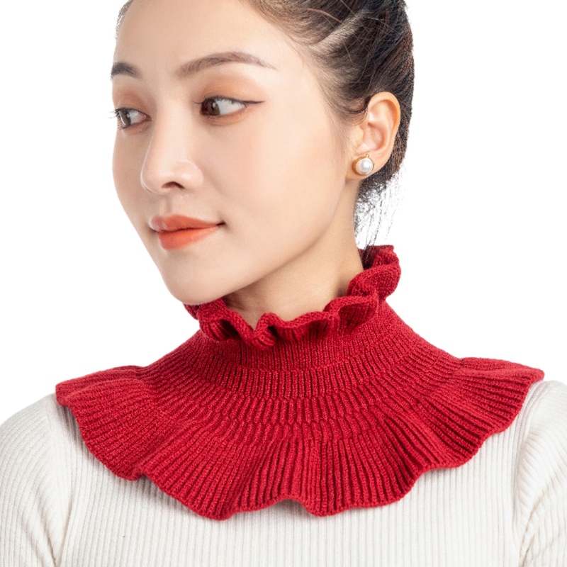 Cổ Áo Giả Dệt Kim Có Thể Tháo Rời Ấm Áp Phong Cách Ngọt Ngào Cho Nữ