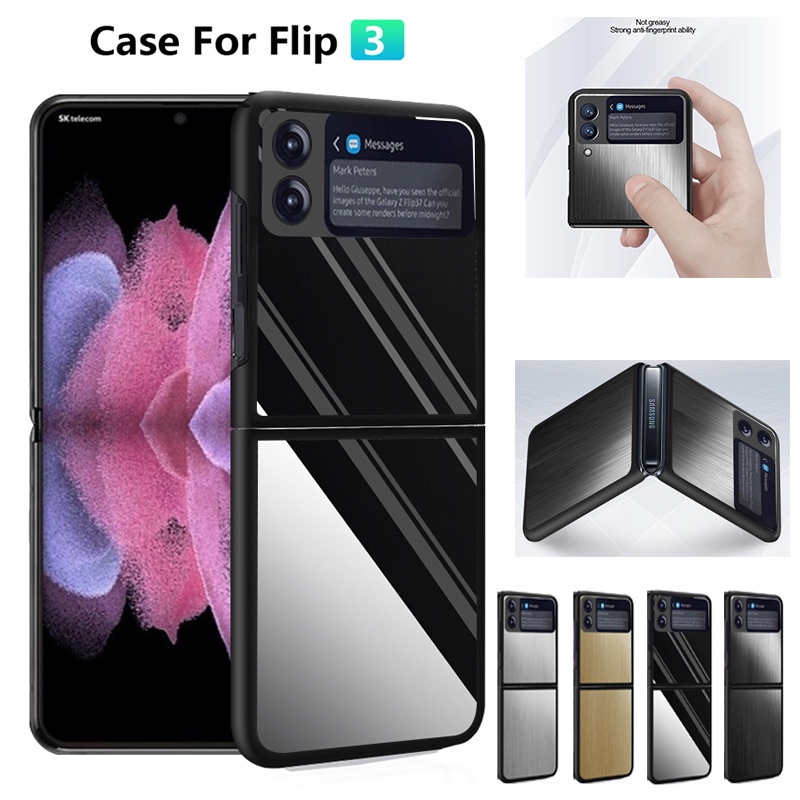 Ốp điện thoại kim loại chống sốc chống rơi chống dấu vân tay cho Samsung Flip Z Flip 3 3