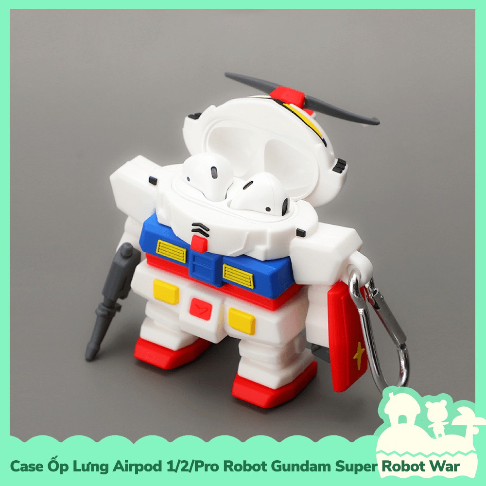 [Sẵn VN - NowShip] Case Ốp Lưng Airpod 1 / 2 / Pro Gel Silica Kiểu Dáng Robot Gundam Super Robot War Game Nintendo