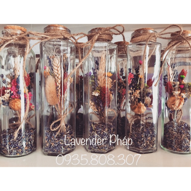 Lọ hoa khô thuỷ tinh handmade