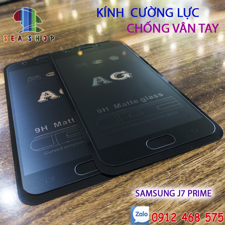 Kinh cường lực Samsung J7 Prime SM-G610 - Kính chống vân tay - Kính 9D full màn hình - Kính trong suốt