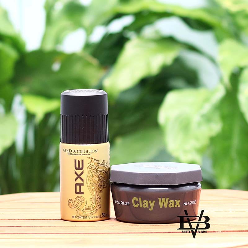 [CHÍNH HÃNG - BYVILAIN SHOP TPHCM] Sáp vuốt tóc nam Clay Wax được sảm xuất theo - Tặng kèm ngăn mùi toàn thân AXE 50g